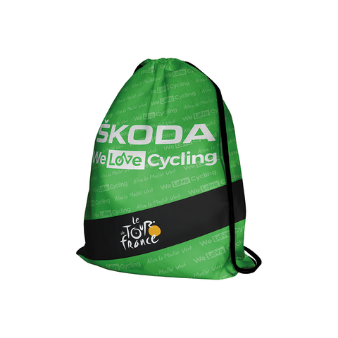 Komplett bedruckter Gymbag für den Kunden Skoda für eine Charity-Aktion im Rahmen der Tour de France 2018.